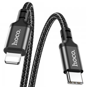 Datový kabel HOCO X14 iPhone Lightning / USB Typ C, podpora PD až 20W barva černá - 3 metry