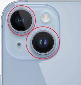 Sklo zadného fotoaparátu iPhone 14, 14 Plus bez rámčeka