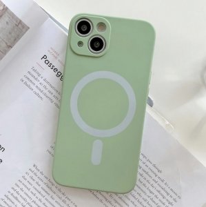 MagSilikónové puzdro na iPhone 14 PLUS svetlozelené