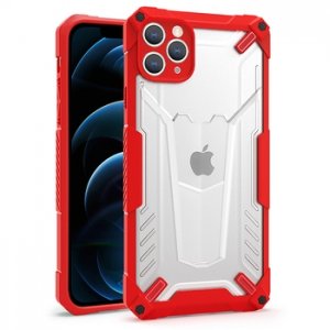 Zadný kryt Hybrid iPhone 7, 8, SE 2020 (4,7), červený/priehľadný