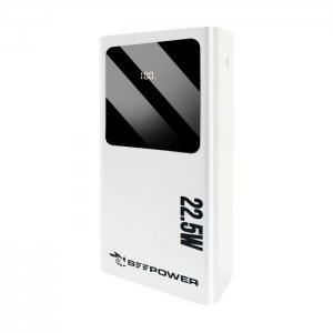 Externá batéria POWER BANK BeePower BP-30DP, 30000mAh,PD 22,5 W, 2x USB, USB Type C, Micro USB, LED displej, farba biela