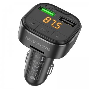 FM Bluetooth Borofone BC43 Flash MP3 Transmitter, 2x USB QC 3.0 18W + micro SD, farba čierna