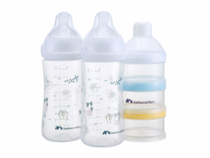 Sada dojčenských fliaš Emotion Physio 270ml 0-12m+ biela 2 ks + dávkovač