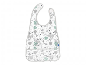 Plastový podbradník s vreckom Savanna Pattern Grey