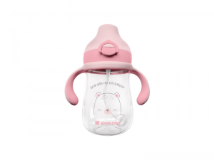 Hrnek se silikonovým pítkem 300ml 6m+ Bear with me Pink