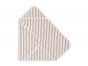 Osuška s kapucí froté 75x75cm Stripe Olive Green