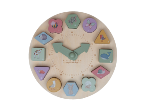 Hodiny s puzzle kostkami dřevěné Farma
